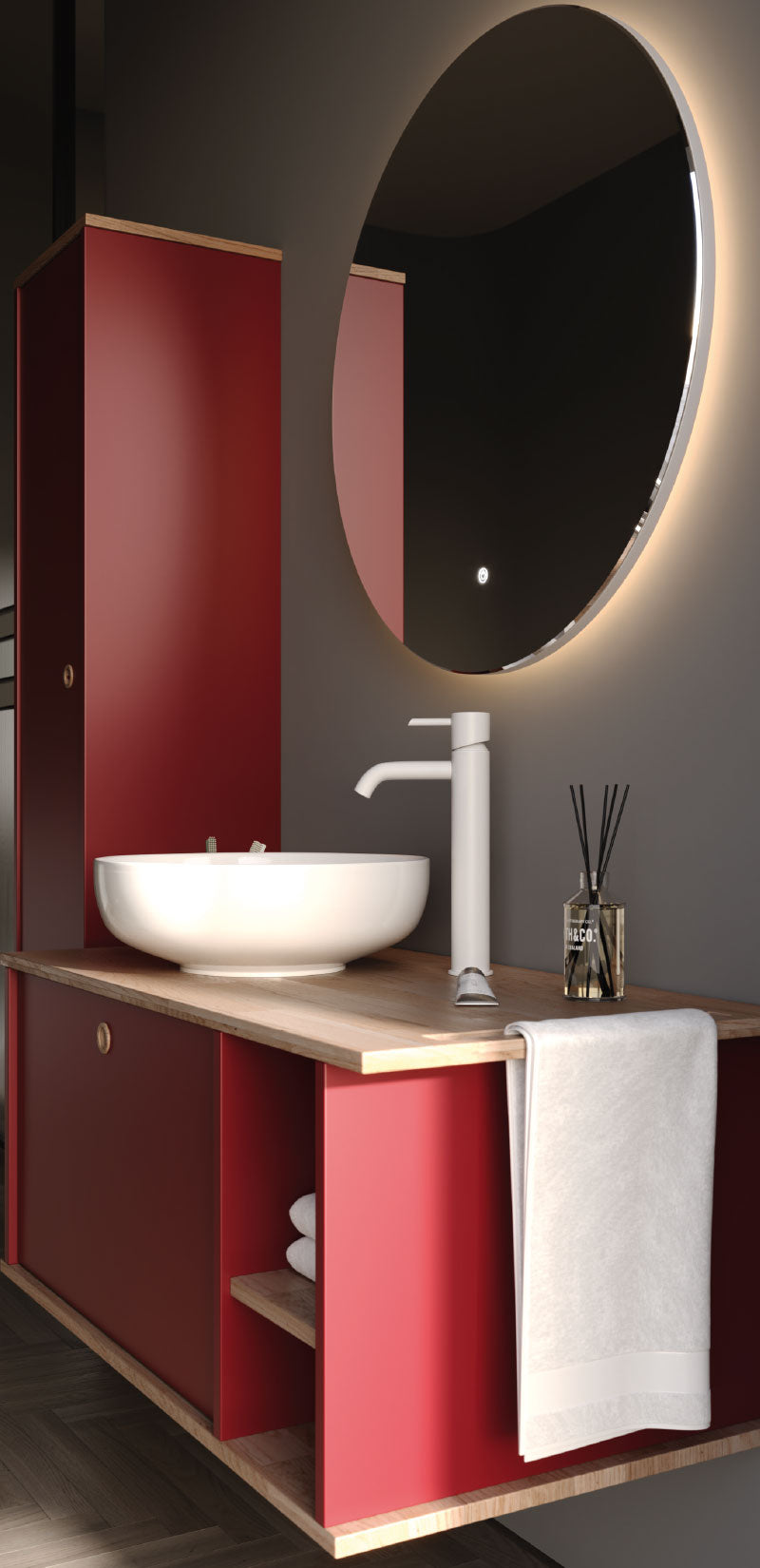 Arma Matt Dark Green 80 cm Bathroom Cabinet Set