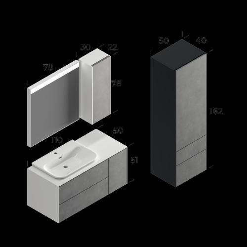 Rodos Bathroom Cabinet Set