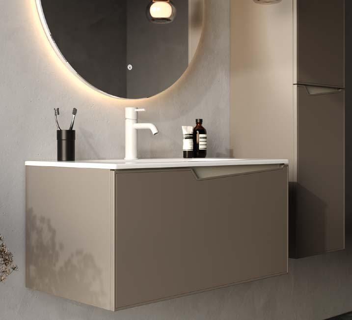 Braga 80 cm Beige Bathroom Cabinet Set or Single Options - Ready to Install, Pre-Assembled, Wall Mounted