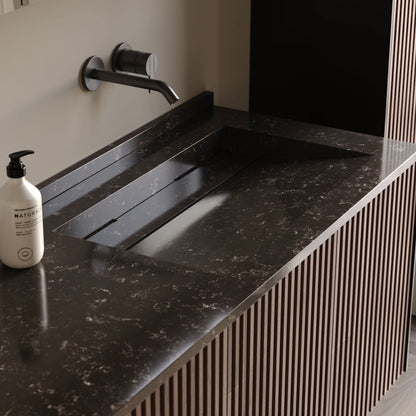 Arte Wood/Black 140 cm Bathroom Cabinet Set