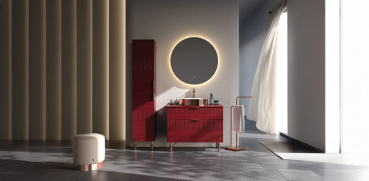 Fiore Claret 85 cm Bathroom Cabinet Set