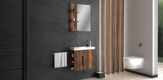 Sahra Wood Baroq 60 cm Bathroom Cabinet Set