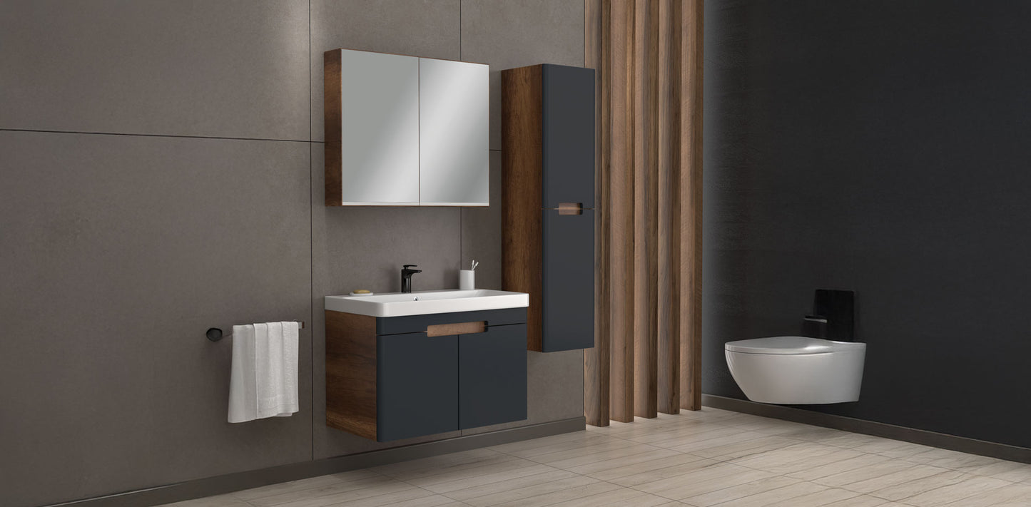Trend Baroq / Matt Antracite 80 cm Bathroom Cabinet Set