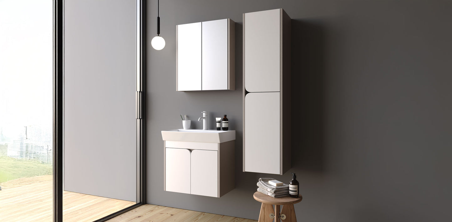 Miya Daphne / Matt White 60 cm Bathroom Cabinet Set