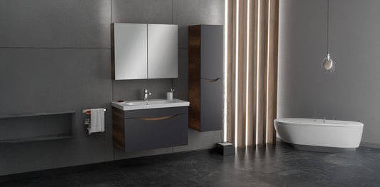 Smile Baroq /Matt Antracite 85 cm Bathroom Cabinet Set