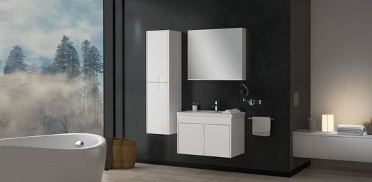 Ada Matt White 80 cm Bathroom Cabinet Set