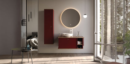 Arma Matt Cherry / Wood 100 cm Bathroom Cabinet Set