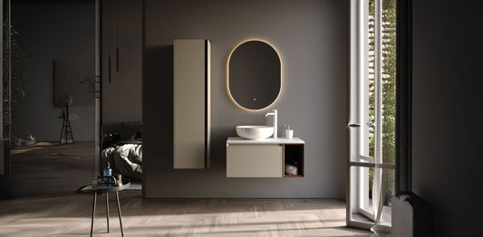 Toledo Matt Silk Grey 80 cm Bathroom Cabinet Set