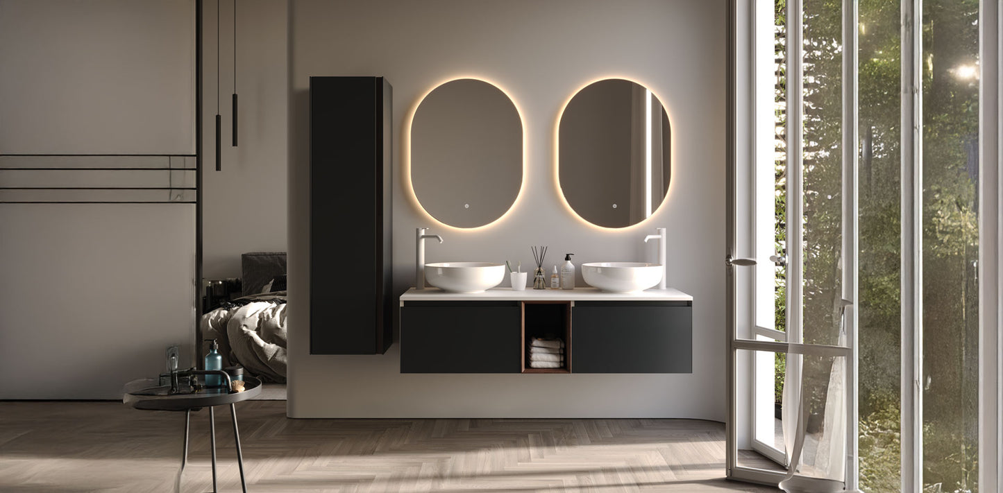 Toledo Matt Antracite 140 cm Bathroom Cabinet Set