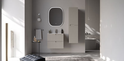 Enza Matt Silk Grey 60 cm Bathroom Cabinet Set