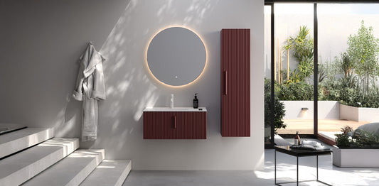 Badezimmerschrank-Set Bari Kirsche, 80 cm