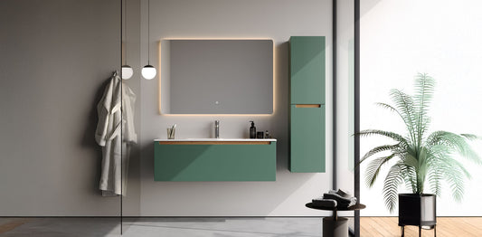 Ibiza Matt Dark Green 120 cm Bathroom Cabinet Set