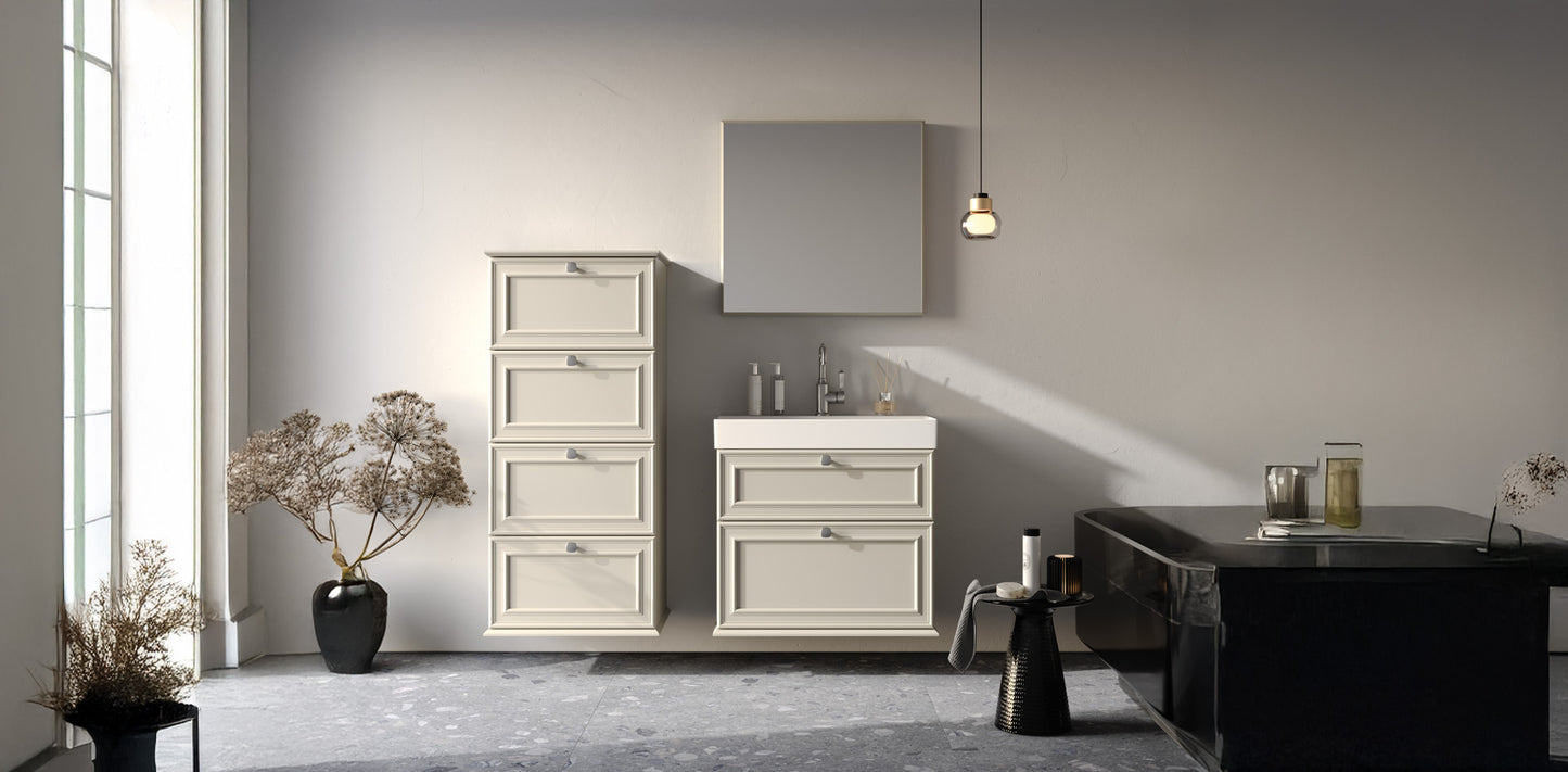 Stella Matt Silk Grey 70 cm Bathroom Cabinet Set