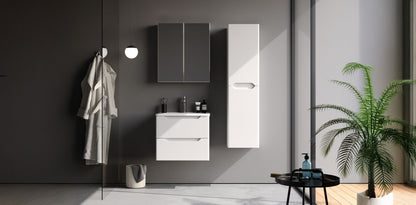 Perla Matt White 60 cm Bathroom Cabinet Set