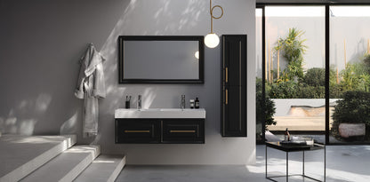 Napoli Matt Black 120 cm Bathroom Cabinet Set