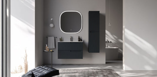 Enza Matt Antracite 80 cm Bathroom Cabinet Set