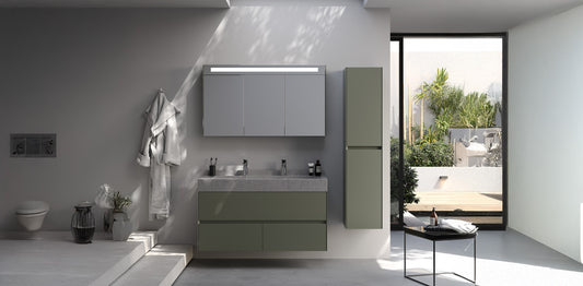 Lucca Matt Cement Grey 120 cm Bathroom Cabinet Set