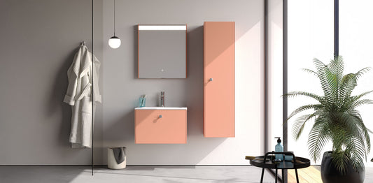 Nova Matt Shell Pink 60 cm Bathroom Cabinet Set
