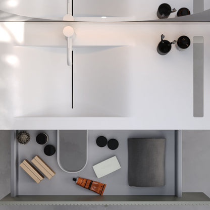 Bari Matt Silk Grey 100 cm Bathroom Cabinet Set