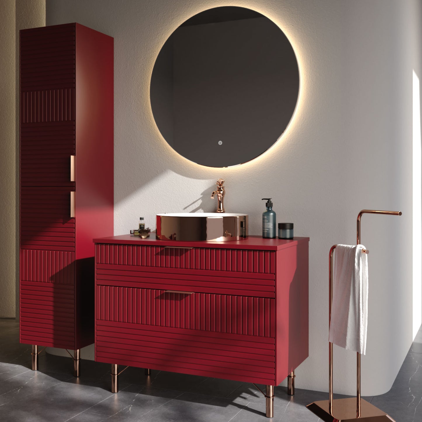 Fiore Claret 85 cm Badezimmerschrank-Set