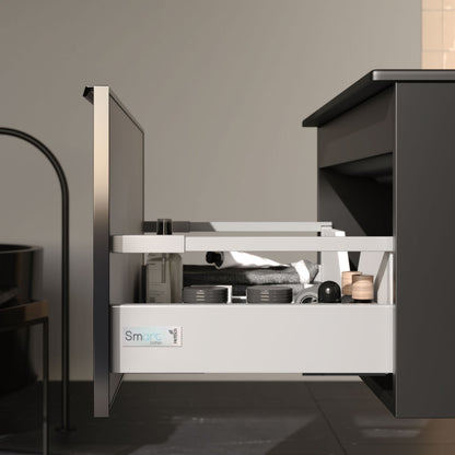 Fonte Schwarzes 100 cm Badezimmerschrank-Set