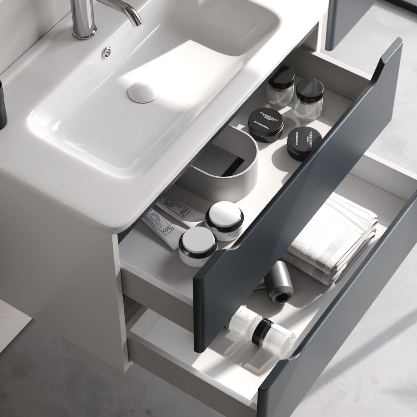 Perla Matt White 60 cm Bathroom Cabinet Set