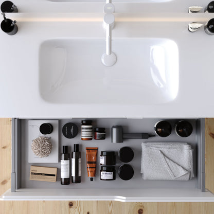 Lyon Matt white 100 cm Bathroom Cabinet Set