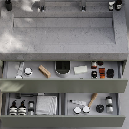 Lucca Matt Cement Grey 90 cm Bathroom Cabinet Set