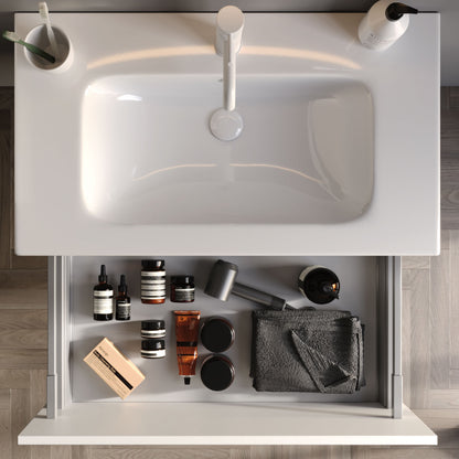 Lugo Matt Silk Grey 60 cm Bathroom Cabinet Set