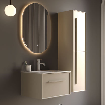 Lugo Matt Cement Grey 100 cm Bathroom Cabinet Set