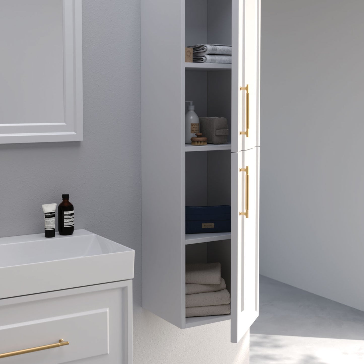 Napoli Matt Cherry 85 cm Bathroom Cabinet Set