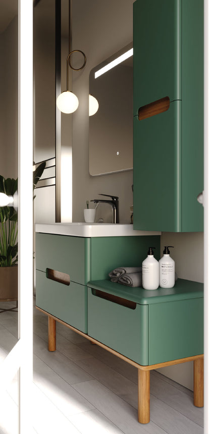 Masal Matt Antracite 130 Cm Bathroom Cabinet Set