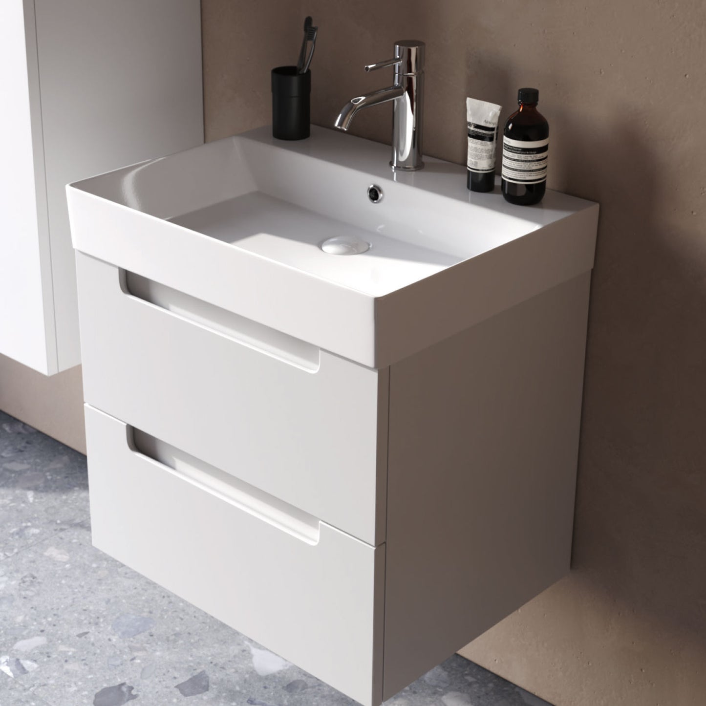 Maddox Matt Coffee 100 cm Bathroom Cabinet Set