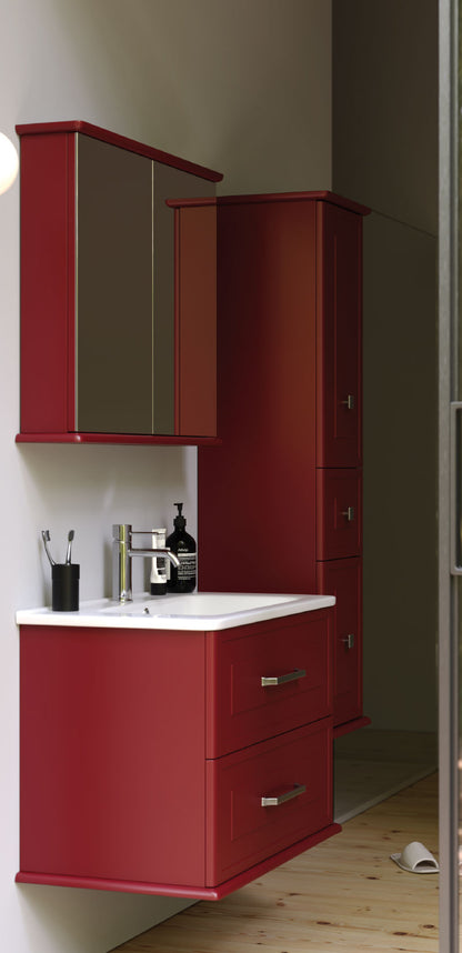 Terra Matt Cherry 80 cm Bathroom Cabinet Set