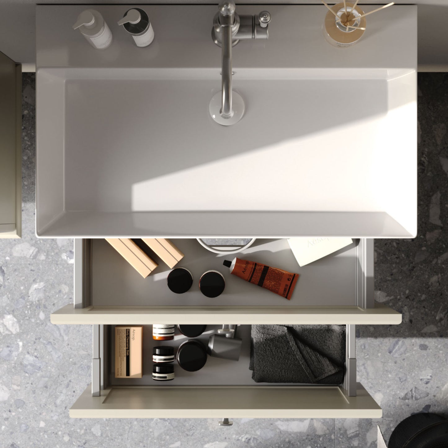 Stella Matt Silk Grey 70 cm Bathroom Cabinet Set