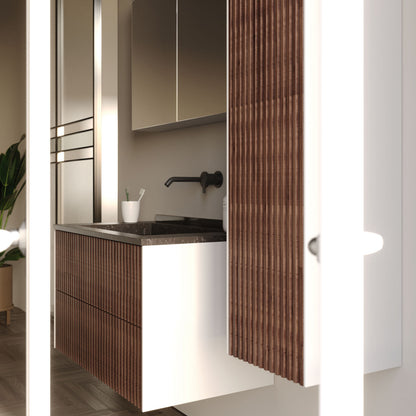 Arte Wood/White 85 cm Bathroom Cabinet Set