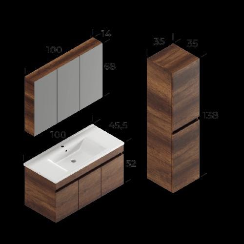 Defne Bathroom Cabinet Set