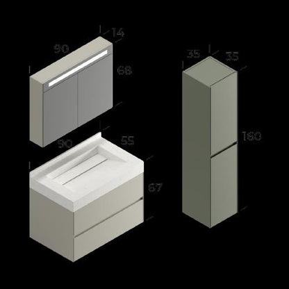Lucca Bathroom Cabinet Set