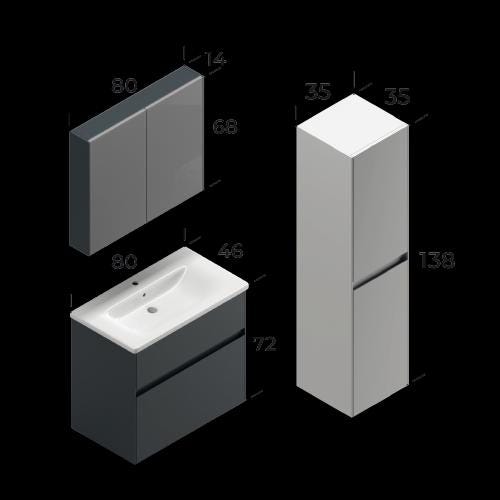 Malaga Bathroom Cabinet Set