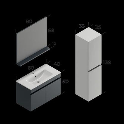 Lotus Bathroom Cabinet Set