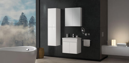 Ada 60cm White Bathroom Cabinet Set or Single Options -  Ready to Install, Pre-Assembled, Wall Mounted