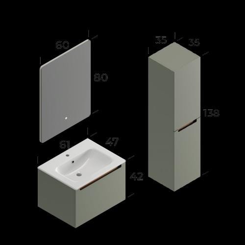 Ibiza Bathroom Cabinet Set