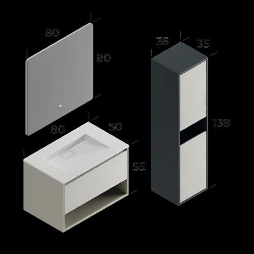 Duru Bathroom Cabinet Set