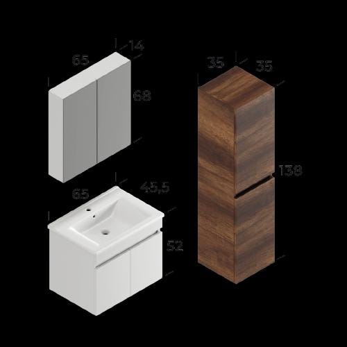 Defne Bathroom Cabinet Set