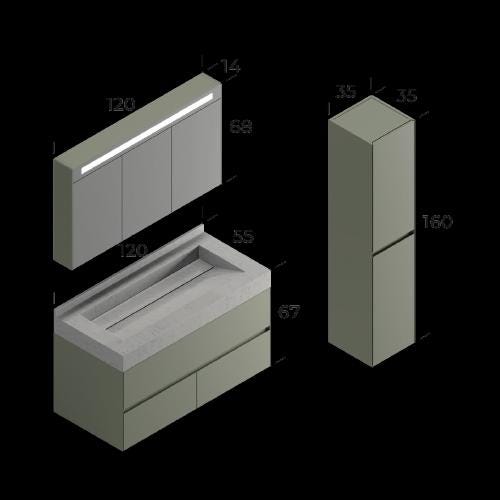 Lucca Bathroom Cabinet Set