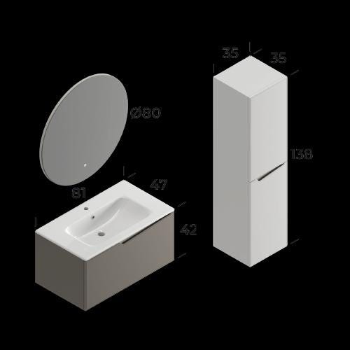 Braga Bathroom Cabinet Set