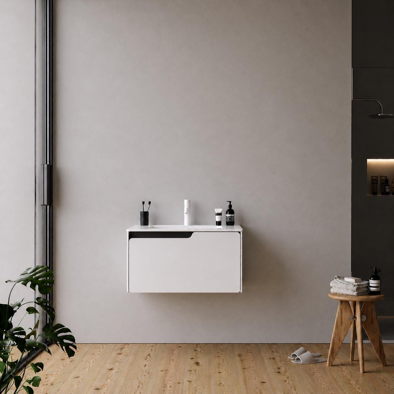Lyon 80 cm White Bathroom Cabinet Set or Single Options - Ready to Install, Pre-Assembled, Wall Mounted