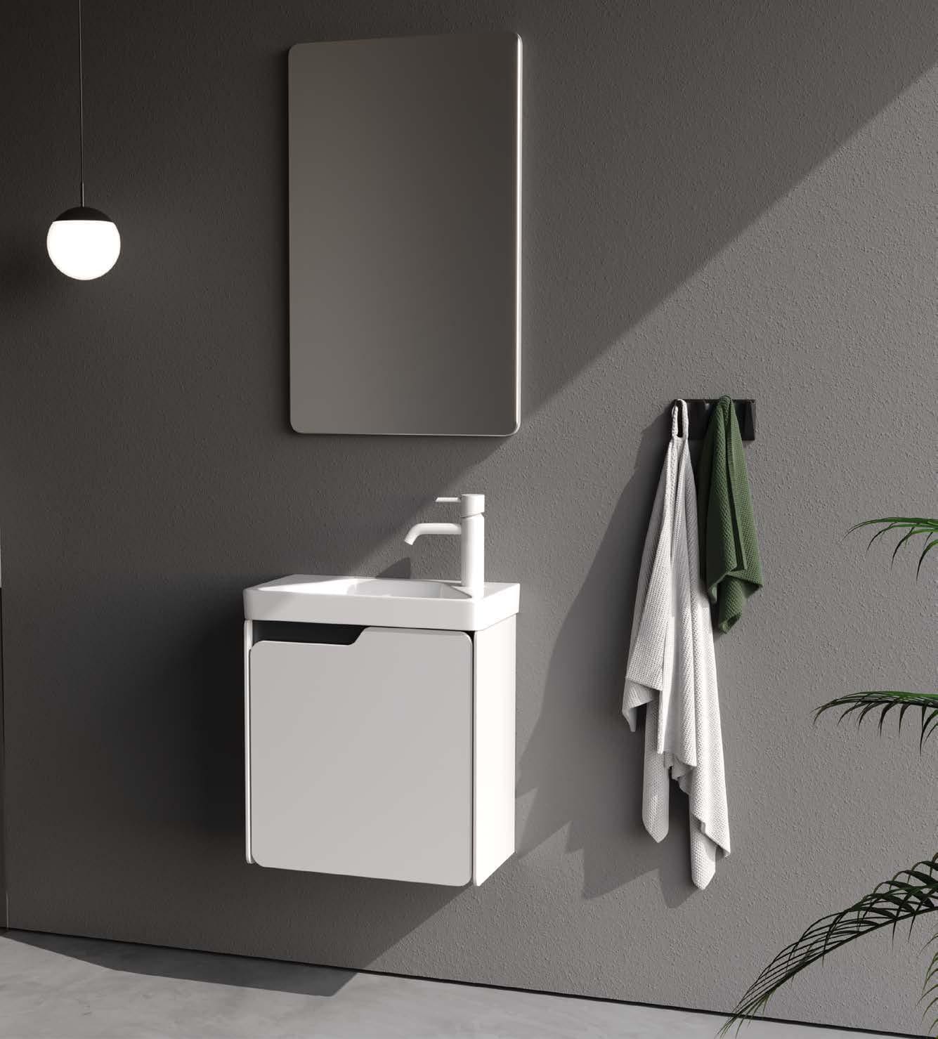 Lyon 50 cm White Bathroom Cabinet Set or Single Options - Ready to Install, Pre-Assembled, Wall Mounted