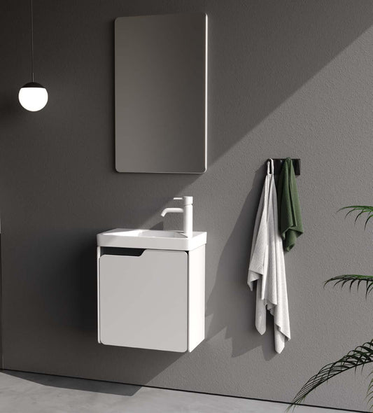 Lyon 50 cm White Bathroom Cabinet Set or Single Options - Ready to Install, Pre-Assembled, Wall Mounted