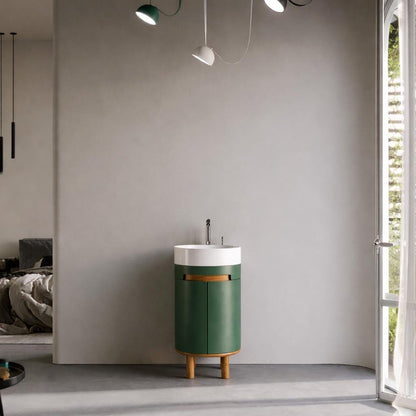 Masal 42 cm Green Bathroom Cabinet Set or Single Options - Ready to Install, Pre-Assembled, Wall Mounted